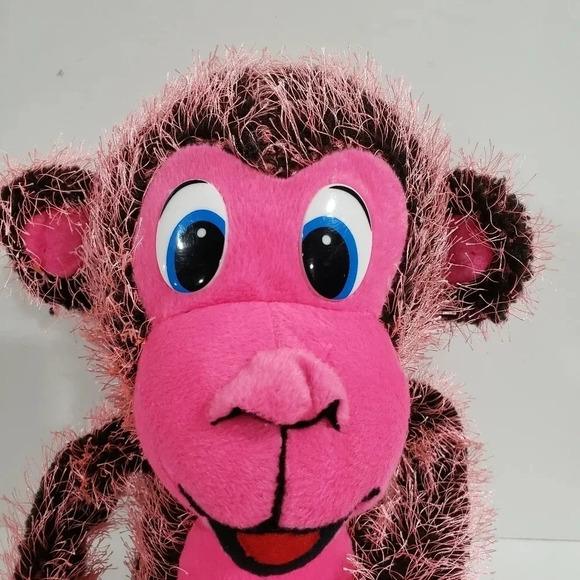 Classic Toy Company Plush Stuffed Monkey  Hot Pink/Black . - Picture 4 of 5